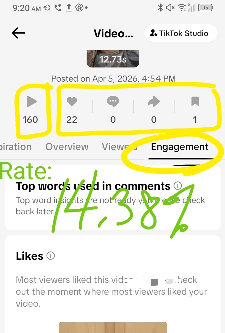 As a TikTok creator, want to see engagement rate