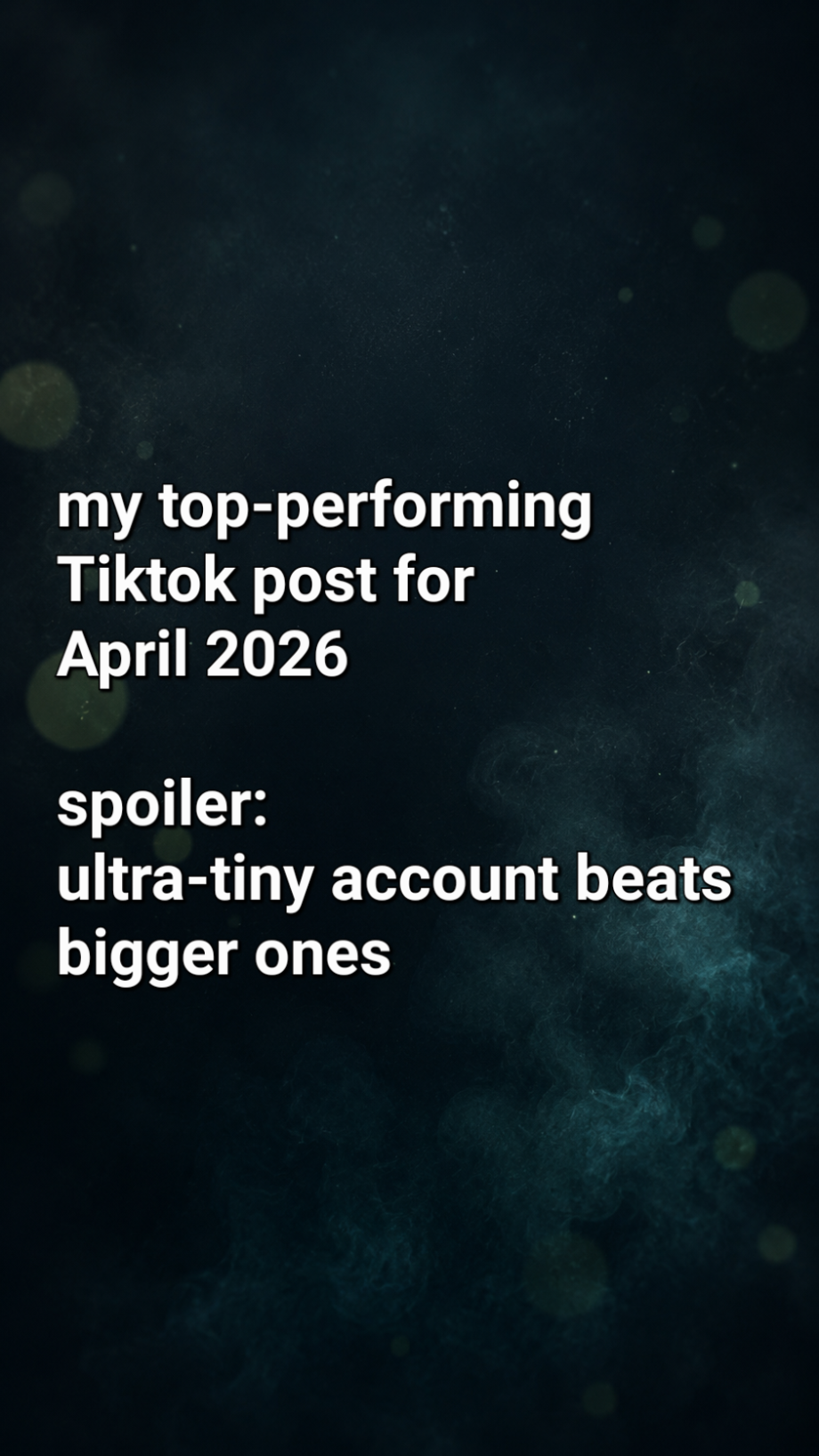 My top performer on Tiktok for April 2026